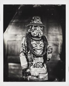 K’ómoks Imperial Stormtrooper (Andy Everson), Citizen of the K’ómoks First Nation, from the series Critical Indigenous Photographic Exchange: dᶻidᶻəlalič