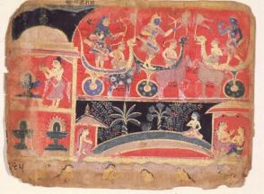Illustration for Bhagavata Purana, the Rukmini-Haran Battle Scene