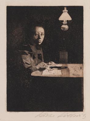 Selbstbilnis am Tisch II (Self-Portrait at Table II)