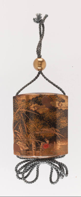 Inro decorated with tanuki and crab, and ojime – Works – eMuseum