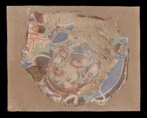 Buddhist mural fragment of a Celestial Being