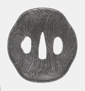 Tsuba:  Grained Wood Pattern