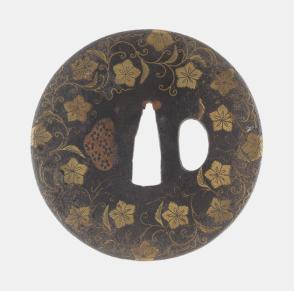 Tsuba:  Floral Scrolls