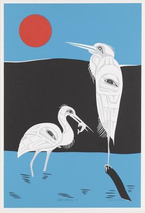 Full Moon Egret, pair