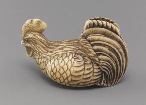 Netsuke modeled as a rooster