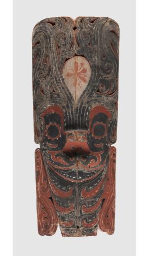 Anthropomorphic architectural house protector (singa-singa gorga)