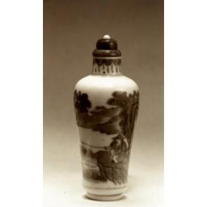 Snuff bottle:  Landscape with Fisherman