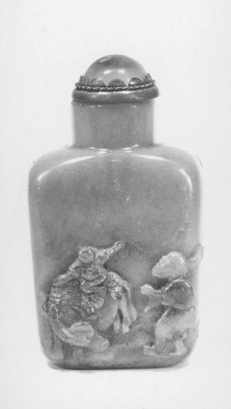 Snuff bottle: Water Buffalo, Boy and Man; Landscape