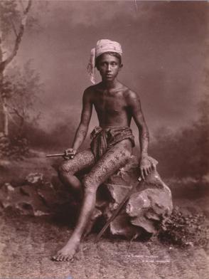 A Burmese Villager, #500, From the Album Souvenir of Burmah, 1902, M.J. Heney