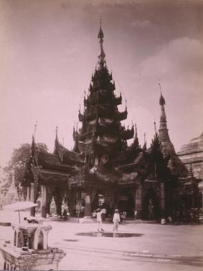 Shrine of Shwe Dagone Pagoda, Rangoon, #390, From the Album Souvenir of Burmah, 1902, M. J. Heney