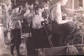 Boys Assisting at the Broom Machines, Evansville, Indiana