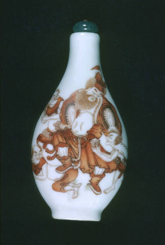 Snuff bottle: Chung-k'wei, the Demon Queller, and Five Demons