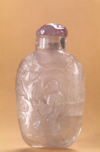 Snuff bottle:  Taoist Sage under a Pine Tree; Dragon