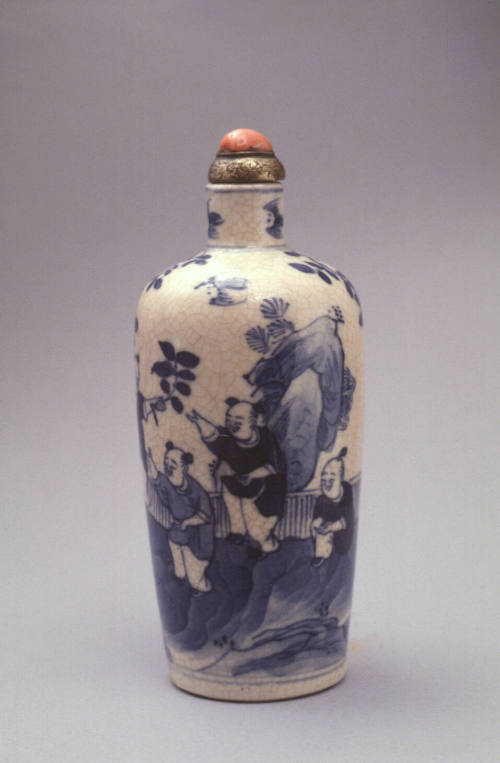 Snuff bottle:  Landscape with Children at Play