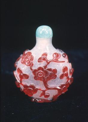 Snuff bottle: two plum trees
