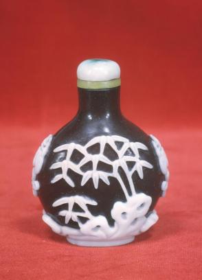 Snuff bottle:  Bamboo and Rocks/Pine Tree and Plum Branch