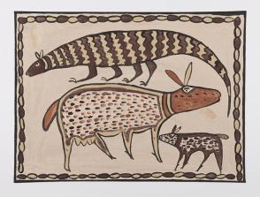 Horizontal painting of Pigs and Pangolin