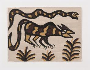 Snake and striped animal
