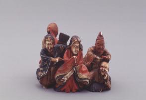 Model of the six Heian period poets (Rokkasen)