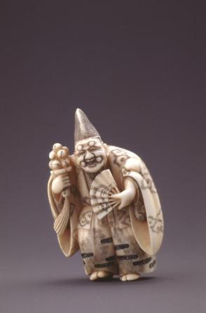 Model of a Sambaso Dancer Wearing Okina Mask