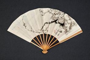 Fan with painted Plum Blossoms