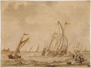  Marine (Sailing Ships at the Shore)