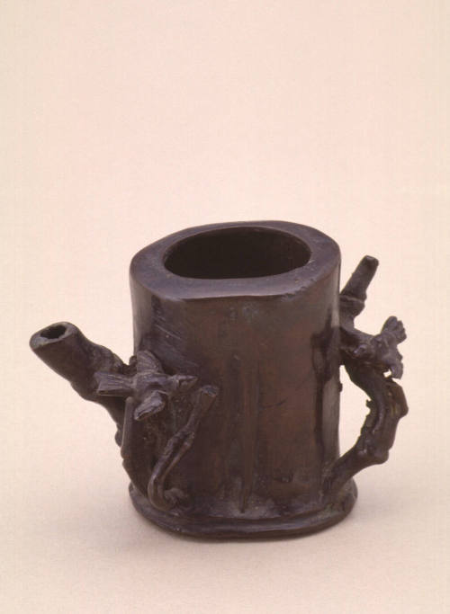 Water cup modelled as a section of bamboo