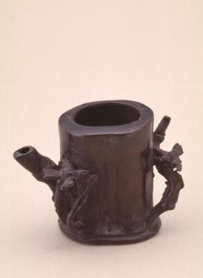 Water cup modelled as a section of bamboo