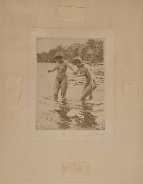 Two Nude Women in Water