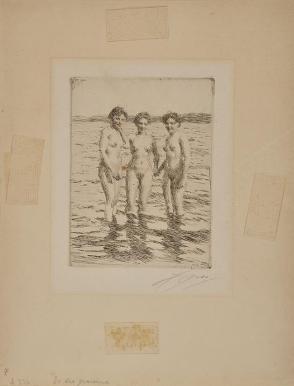 Three Nude Women in Water