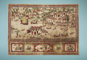 Wall hanging of Tainan City with Fort Zeelandia and Fort Provintia