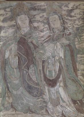 Panel with Buddhist figures