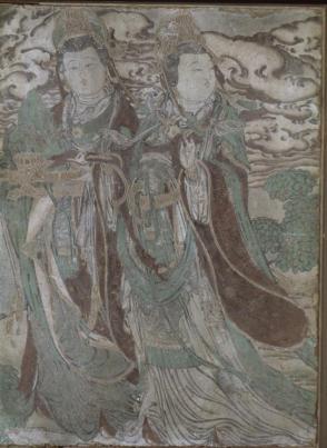 Panel with Buddhist figures