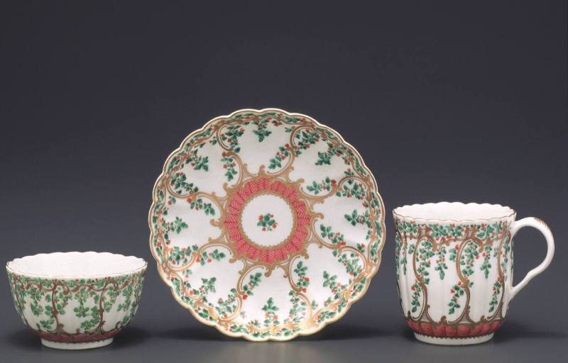 Tea bowl, coffee cup and saucer