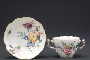 Two-handled cup and saucer
