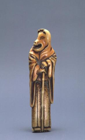 Carved Ivory (Netsuke), Fox disguised as a Buddhist nun.