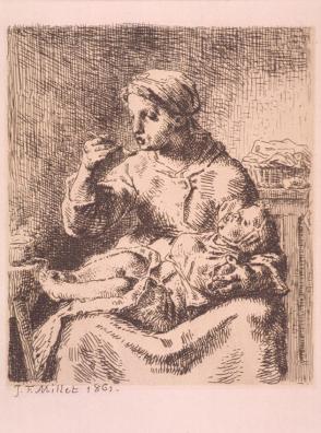 Woman Feeding a Child