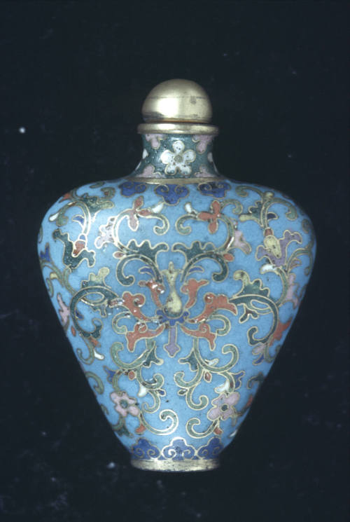 Snuff Bottle:  Stylized lotus and flowerettes