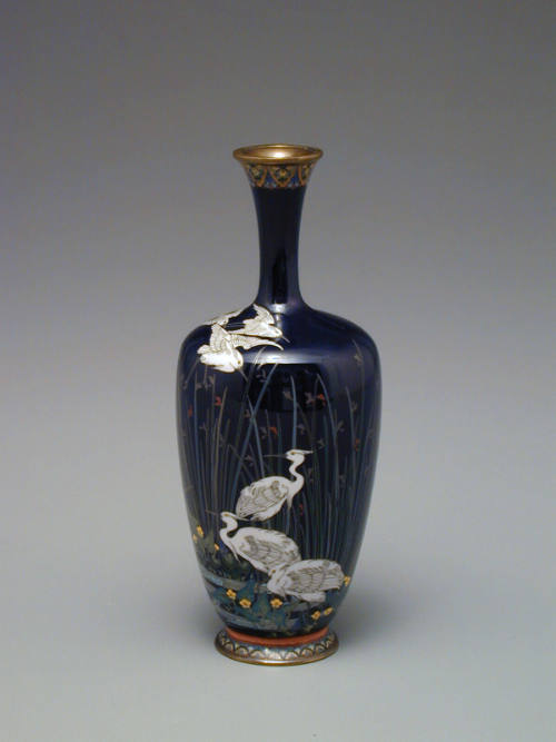 Vase with herons