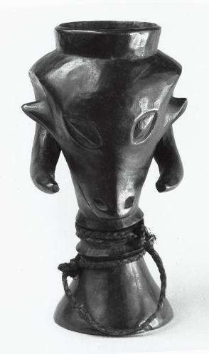 Cup in Shape of Ram's Head with Curving Horns