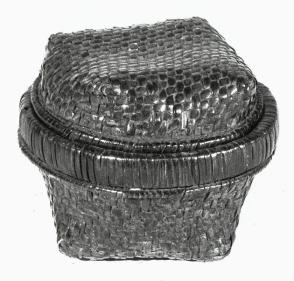 Round Container Basket with Square Base and Lid
