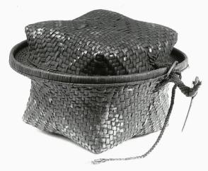 Round Container Basket with Square Base and Lid