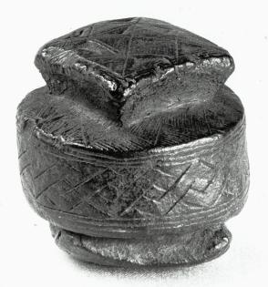 Bongotool Sculpture Representing a Basket with a Lid