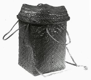 Round Container Basket with Square Base and Lid