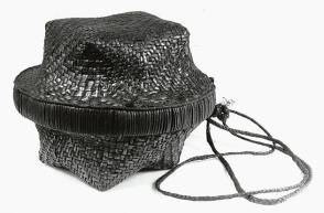 Round Container Basket with Square Base and Lid