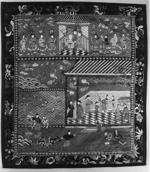Panel with court scene