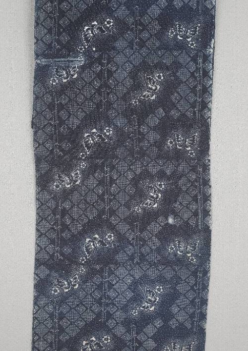 Stencil dyed fabric panel