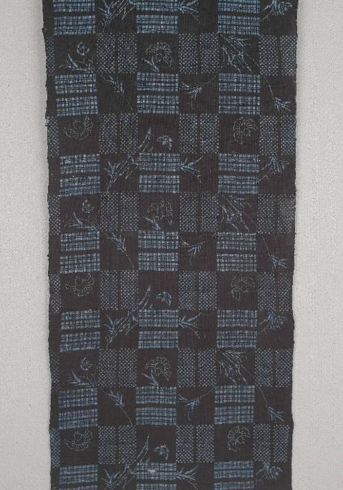 Stencil dyed fabric panel