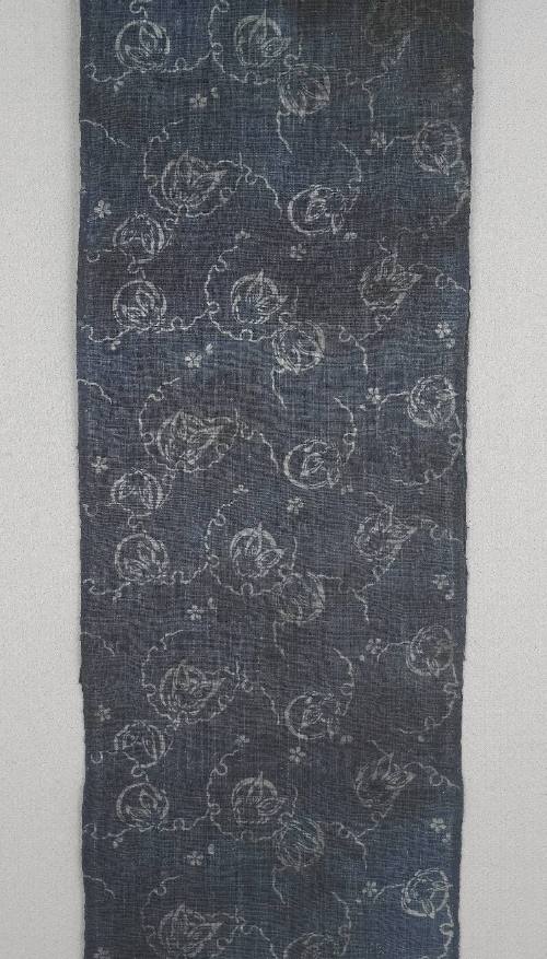 Stencil dyed fabric panel