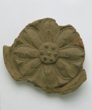 Roof tile with Eight-petaled lotus blossom